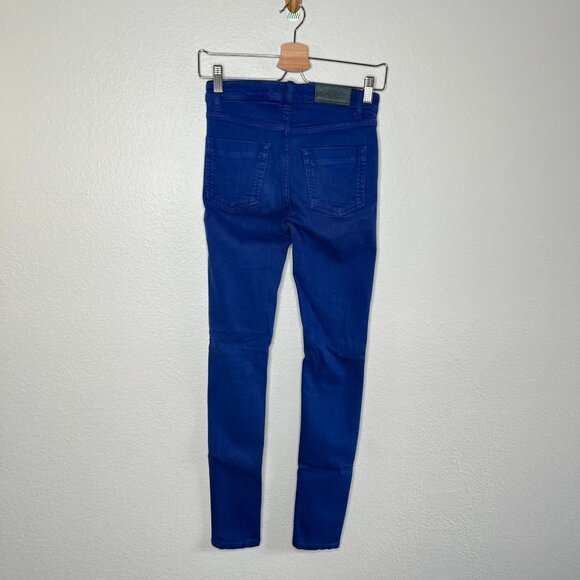 Victoria Beckham Womens Colbalt Blue Mide Rise Skinny Jeans Size 25 designer - Picture 7 of 13